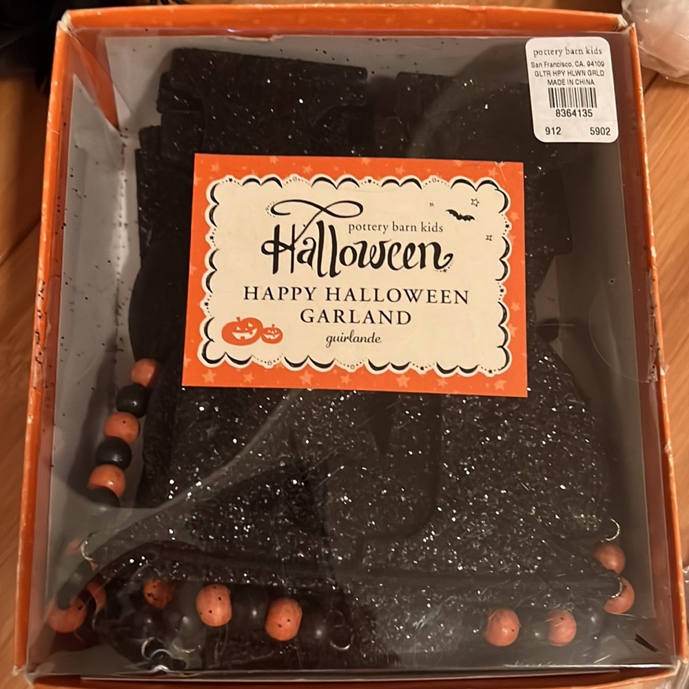 Happy Halloween black glitter swag decorations as is final sale